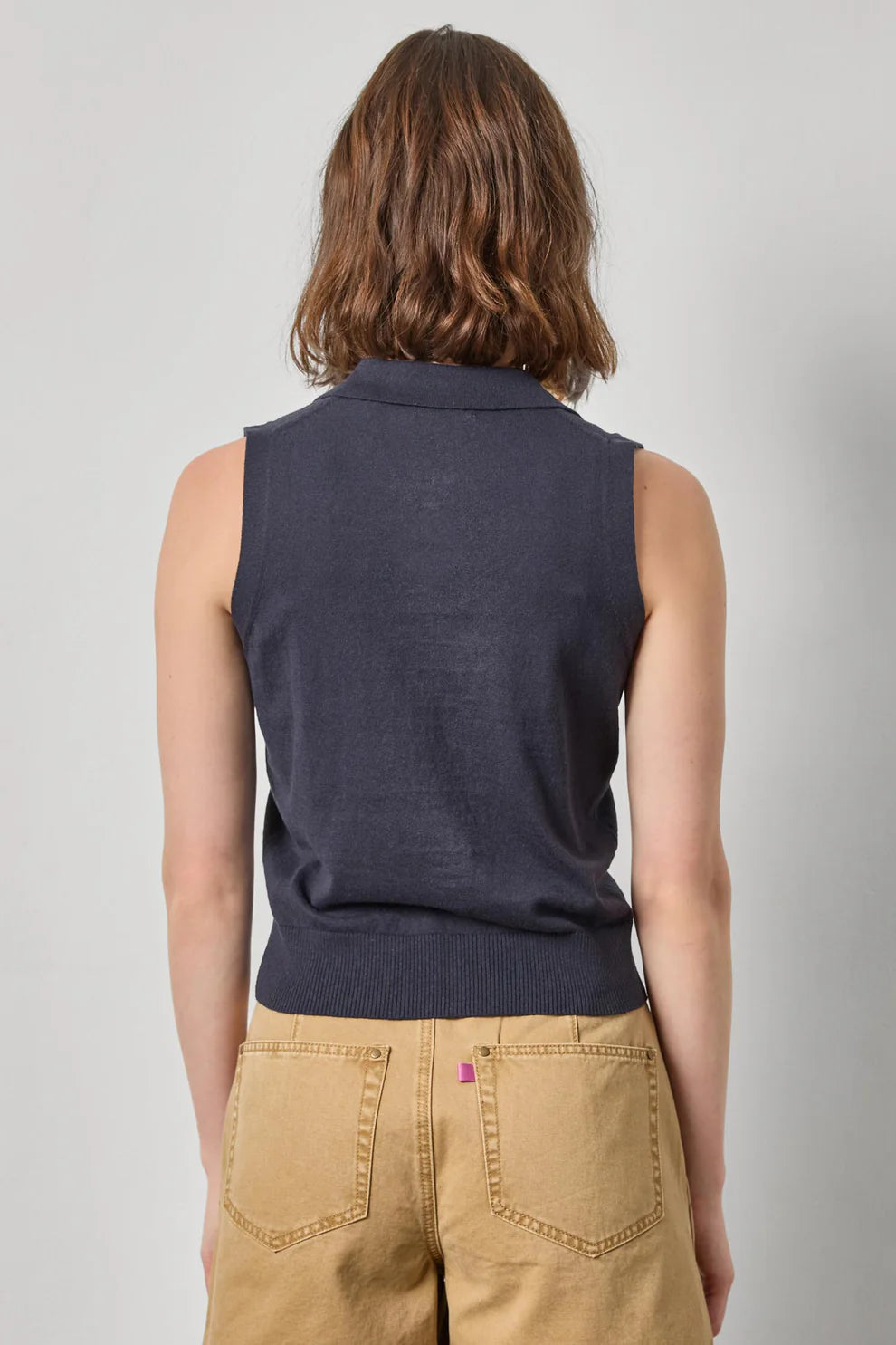 Lilla P Sleeveless Polo Sweater