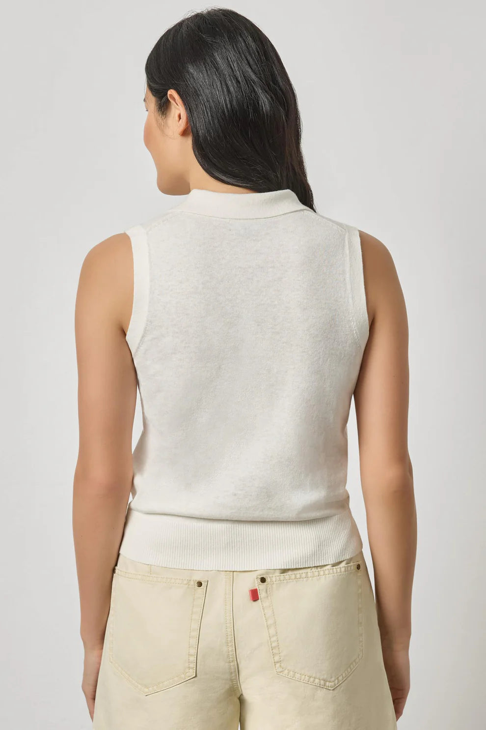 Lilla P Sleeveless Polo Sweater