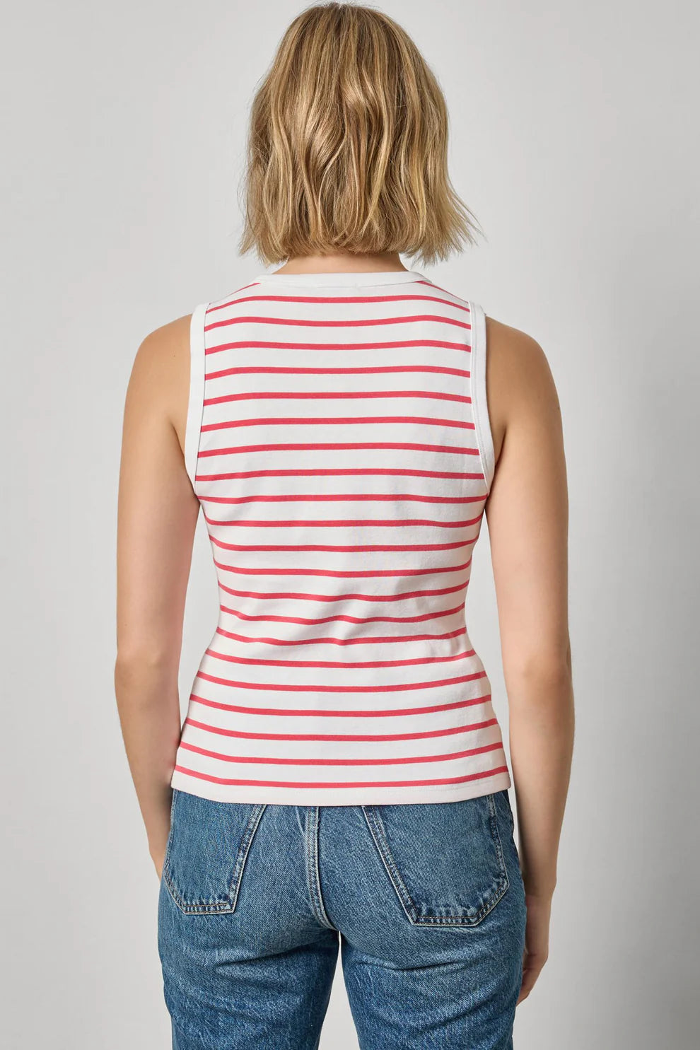 Lilla P Rib Stripe High Neck Tank