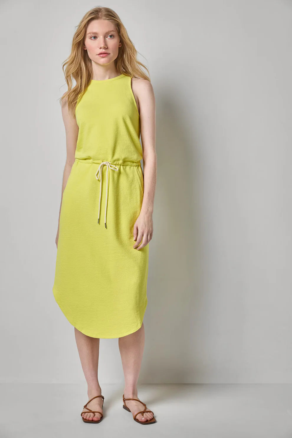 Lilla P Textured Terry Shirttail Midi Dress