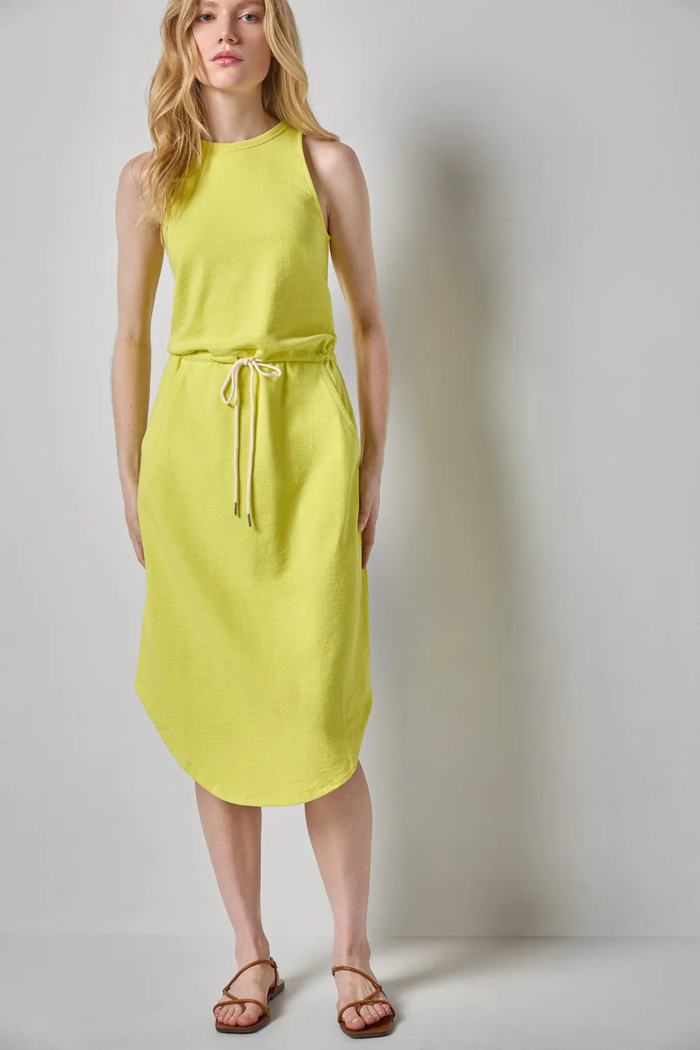 Lilla P Textured Terry Shirttail Midi Dress