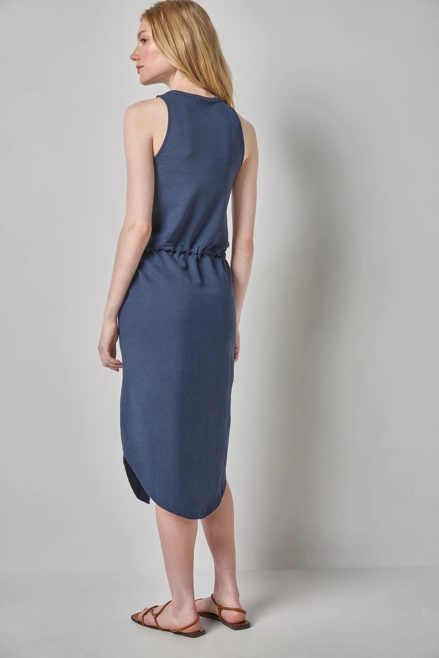 Lilla P Textured Terry Shirttail Midi Dress
