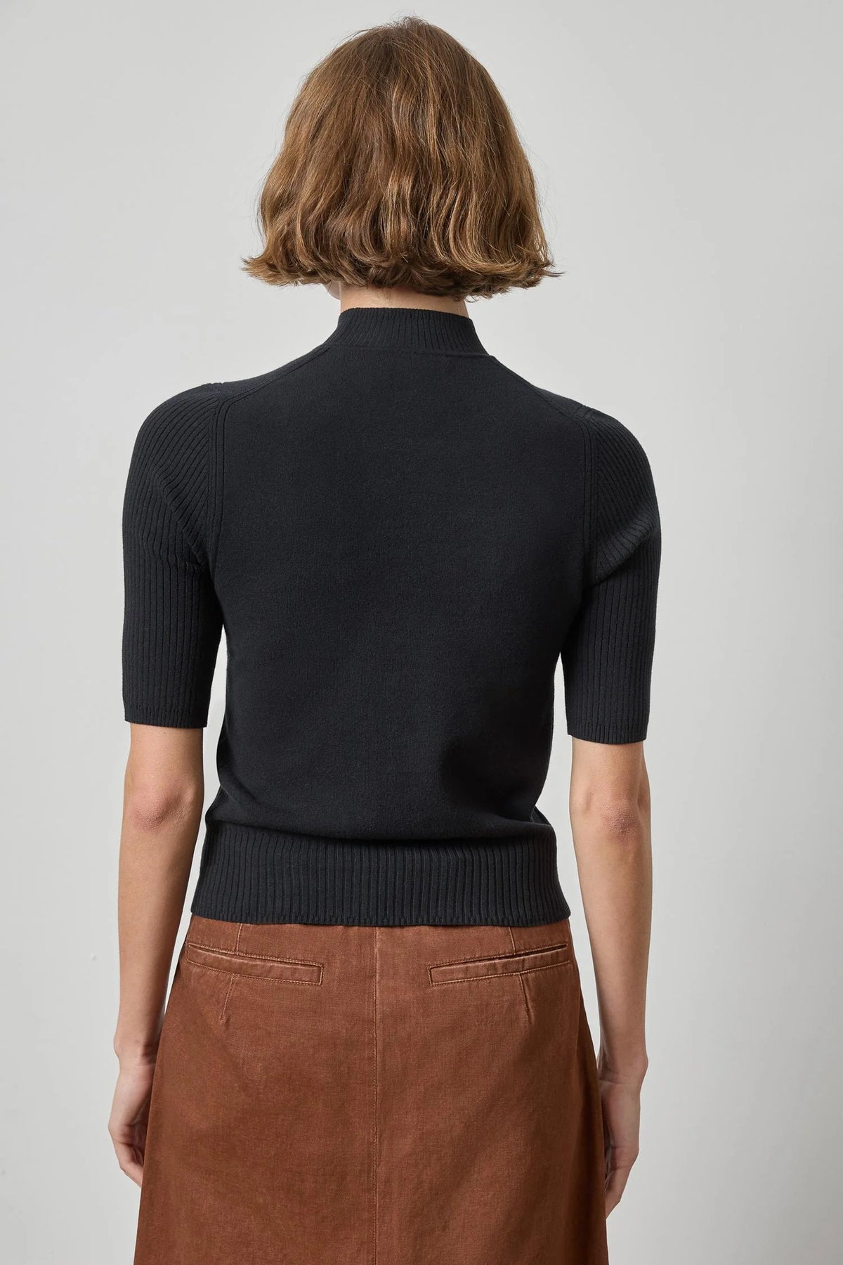 Lilla P Mock Neck S/S Sweater