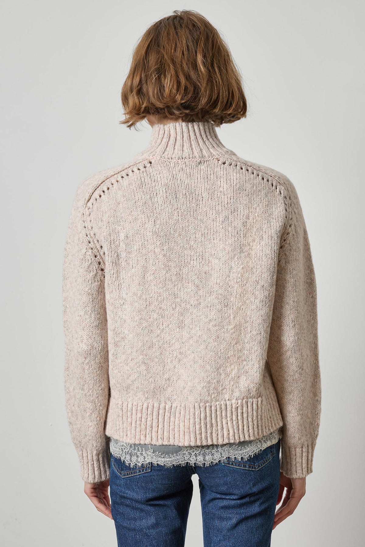 Lilla P Lace Trim Pullover Sweater