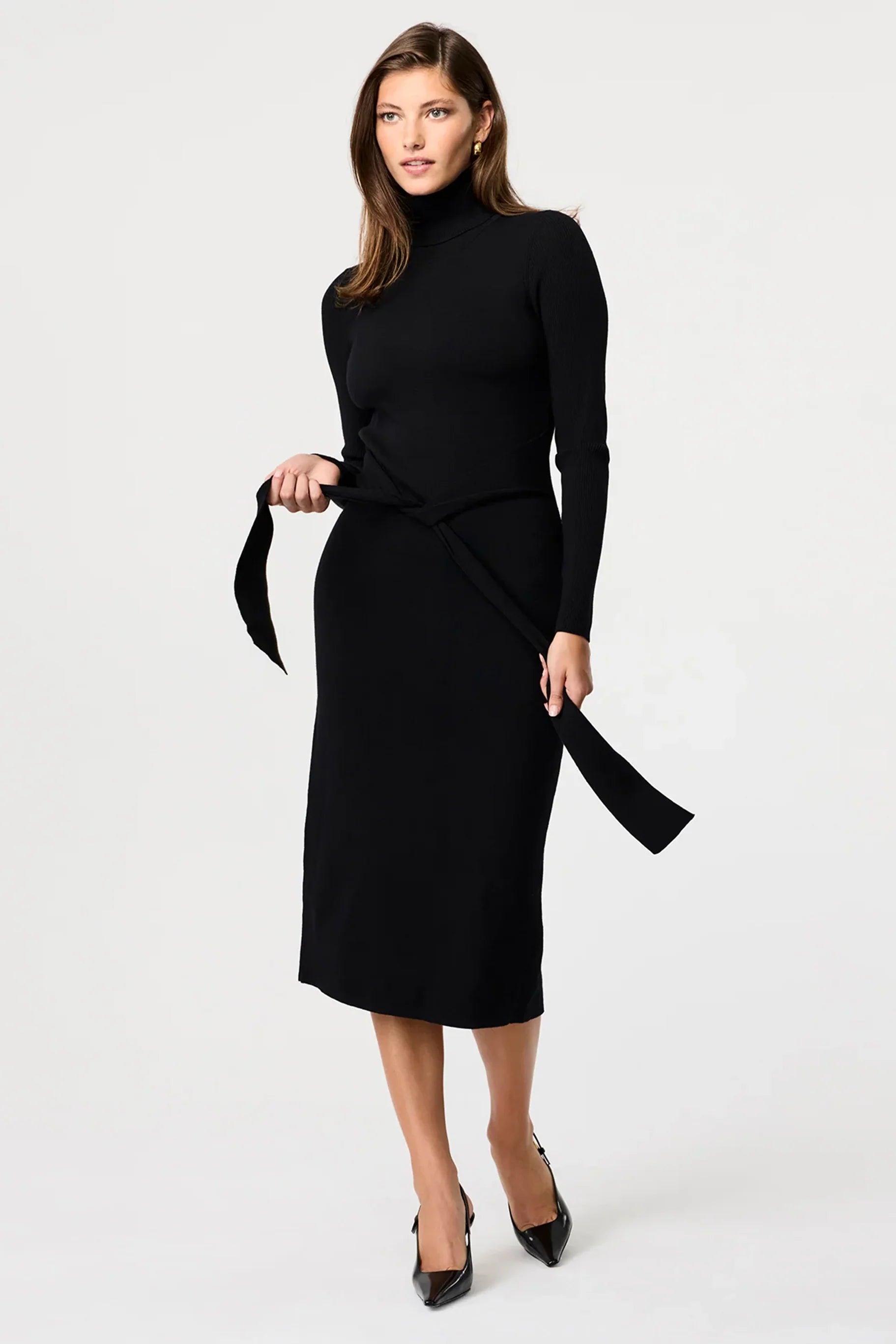 Toccin Logan Turtle Tie Front Midi Dress