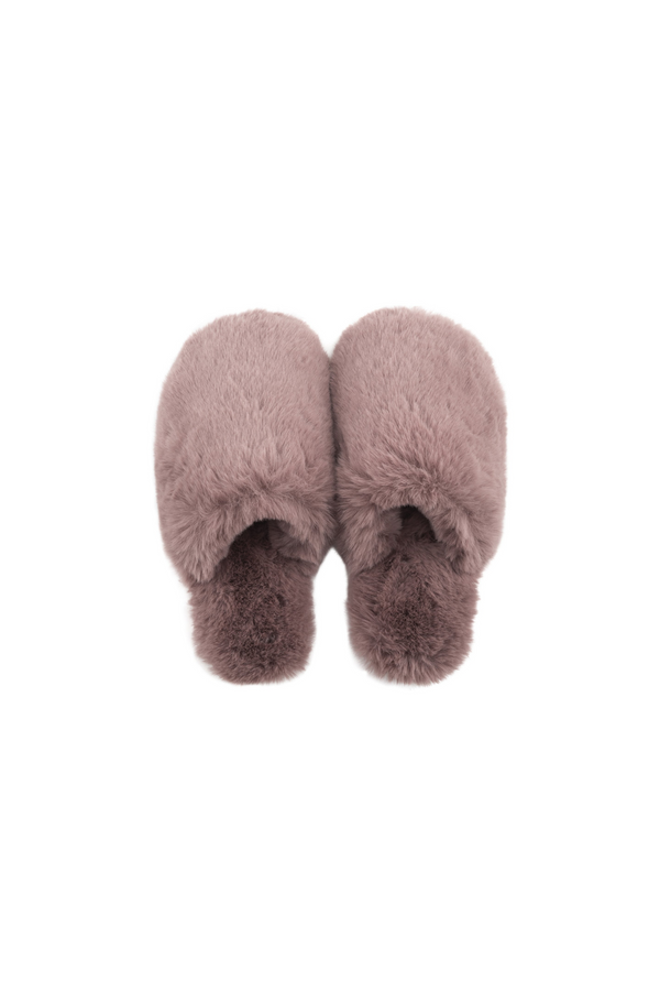 Lemon Faux Fur Slide
