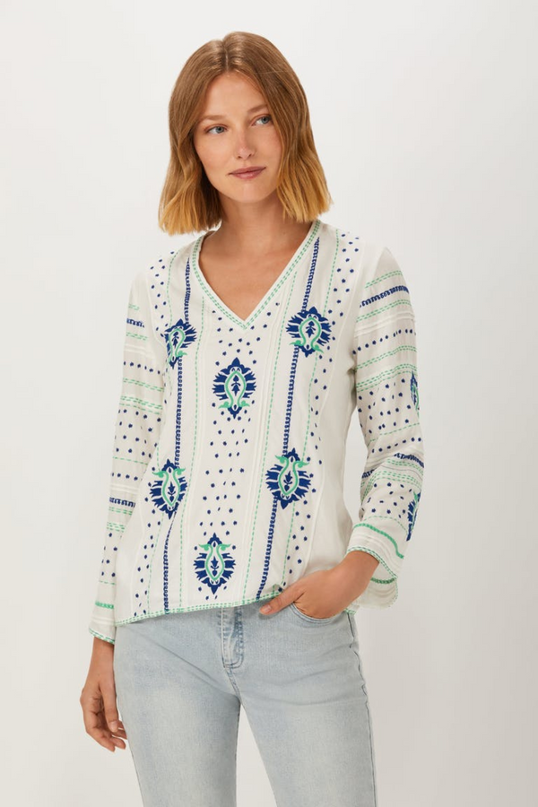 Ecru Macgraw Top White/Blue